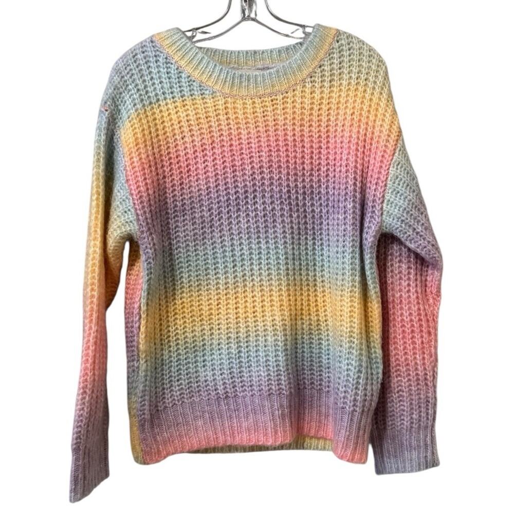 143 Story By Line Up Women Size Large Reign It In Ombre Sweater Knit Preppy Wool